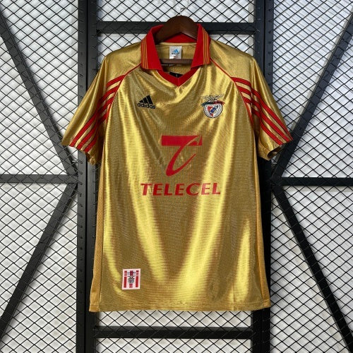 1990s Benfica Retro Football Shirt | Gold Red Home
