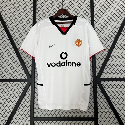 2000s Manchester United Retro Football Shirt | White Black Home