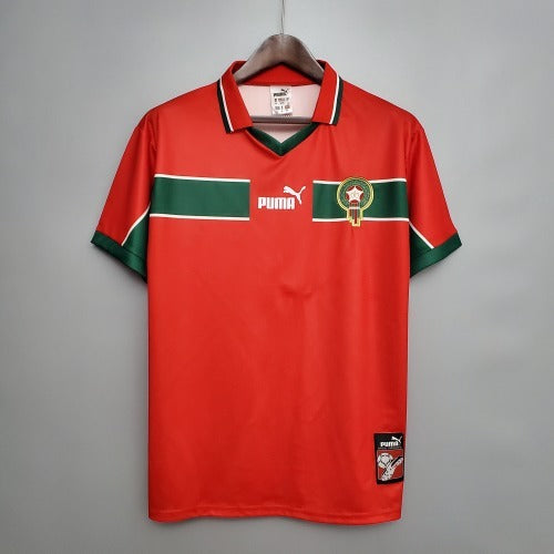1990s Morocco Retro Football Shirt | Red Green Home