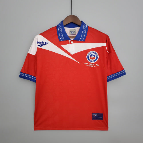 1980s Chile Retro Football Shirt | Red Blue Home