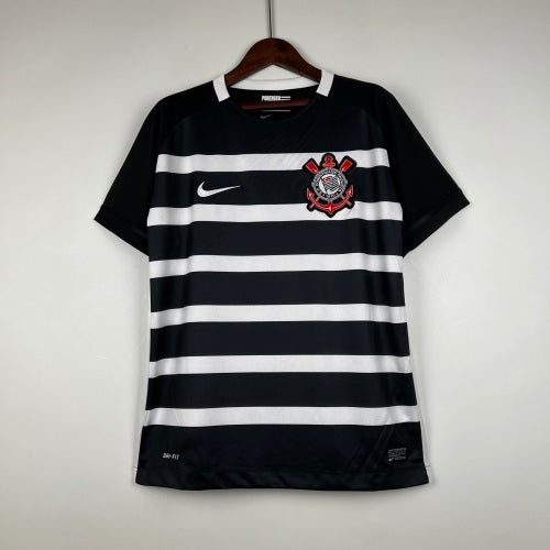 2000s Corinthians Retro Football Shirt | Black White Home