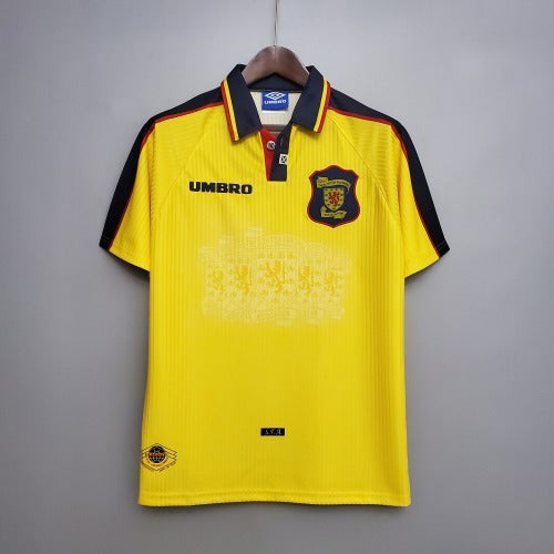 1990s Scotland Retro Football Shirt | Yellow Black Home