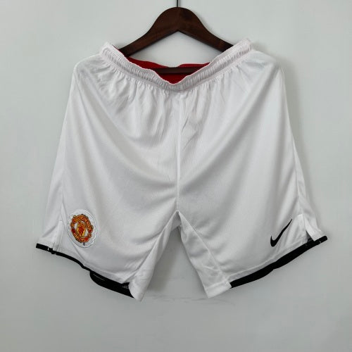 2000s Manchester United Retro Football Shorts | White Black Home