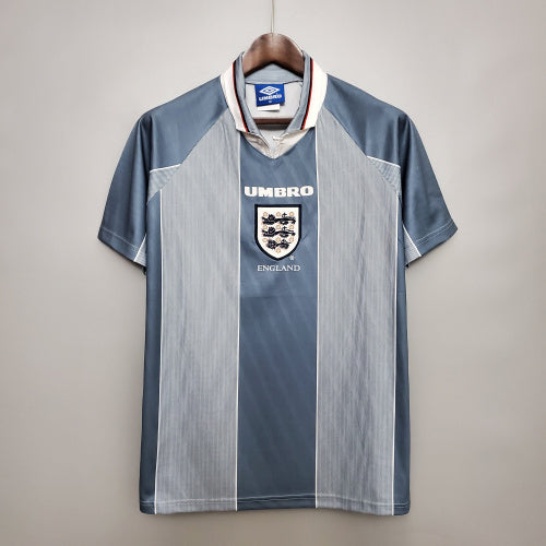 1990s England Retro Football Shirt | Grey White Home