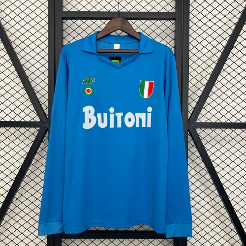 1980s Napoli Retro Football Shirt | Blue White Home