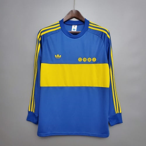 1980s Retro Football Shirt | Blue Yellow Training