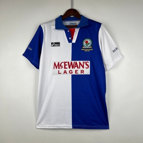 1990s Blackburn Rovers Retro Football Shirt | Blue White Home
