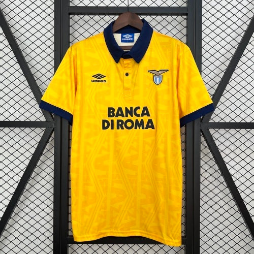 1990s Lazio Retro Football Shirt | Yellow Navy Home