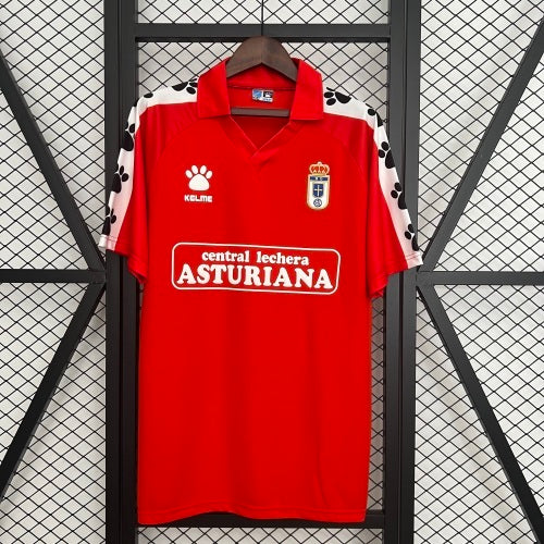 1990s Sporting Gijon Retro Football Shirt | Red White Home
