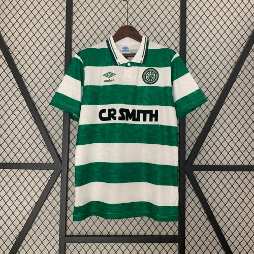 1990s Celtic Retro Football Shirt | Green White Home