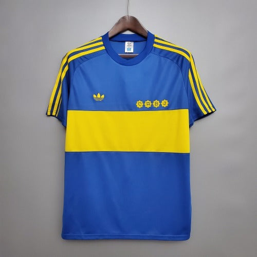 1980s Boca Juniors Retro Football Shirt | Blue Yellow Home