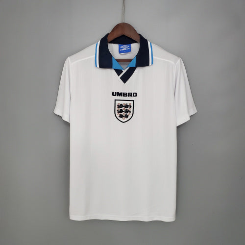 1990s England Retro Football Shirt | White Navy Home