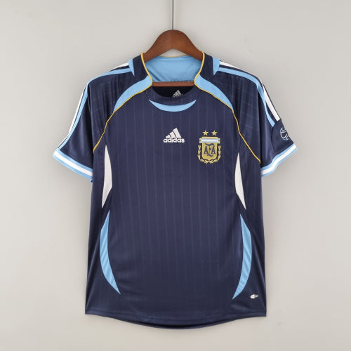 2000s Argentina Retro Football Shirt | Navy Sky Blue Home