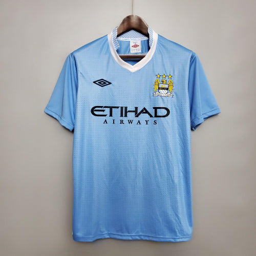2000s Manchester City Retro Football Shirt | Sky Blue White Home