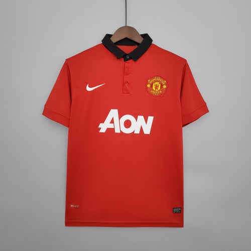 2010s Manchester United Retro Football Shirt | Red Black Home