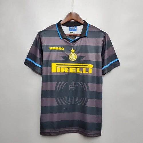1990s Inter Milan Retro Football Shirt | Black Blue Home