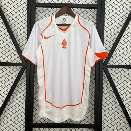 2000s Netherlands Retro Football Shirt | White Orange Home