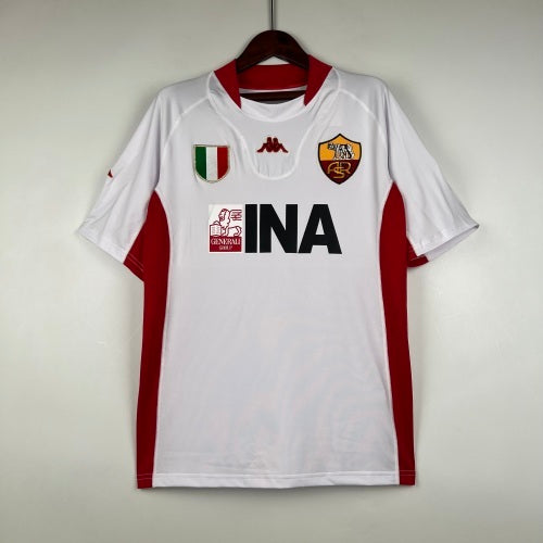 2000s AS Roma Retro Football Shirt | White Red Home