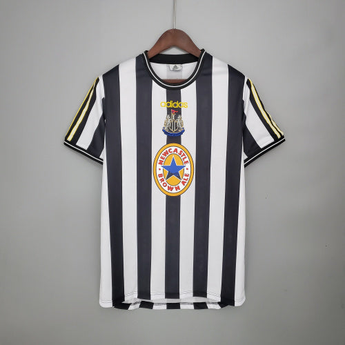 1990s Newcastle United Retro Football Shirt | Black White Home