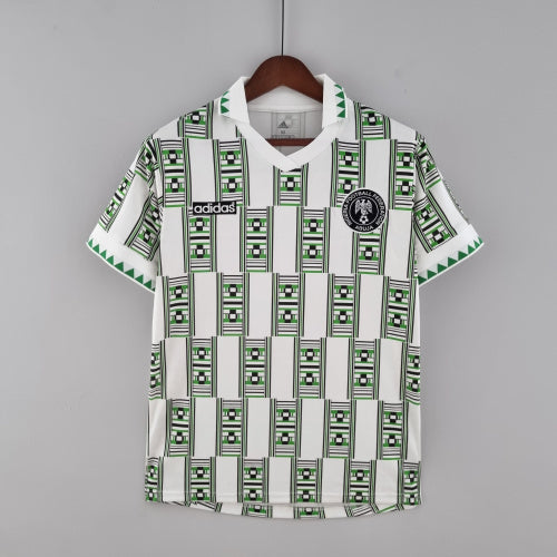 1990s Nigeria Retro Football Shirt | White Green Third