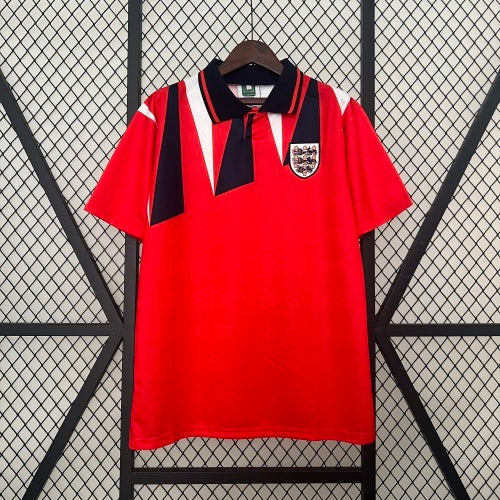 1990s England Retro Football Shirt | Red Black Home
