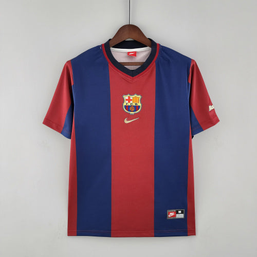 2000s Barcelona Retro Football Shirt | Red Blue Home