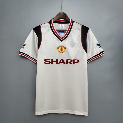 1990s Manchester United Retro Football Shirt | White Black Home