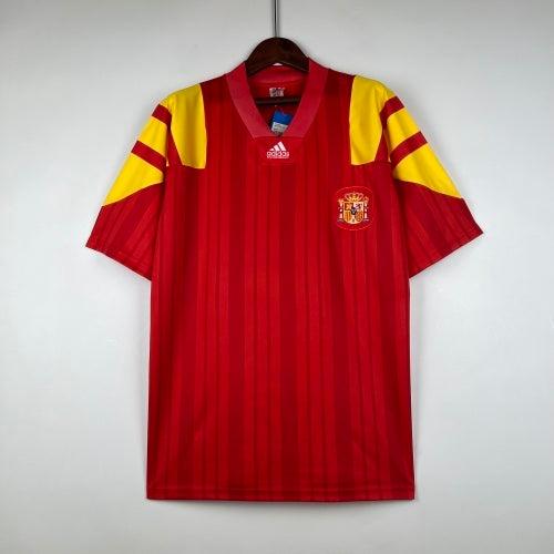 1990s Spain Retro Football Shirt | Red Yellow Home