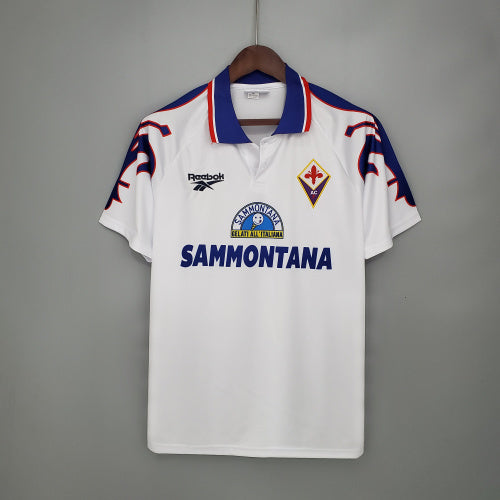 1990s Fiorentina Retro Football Shirt | White Blue Home
