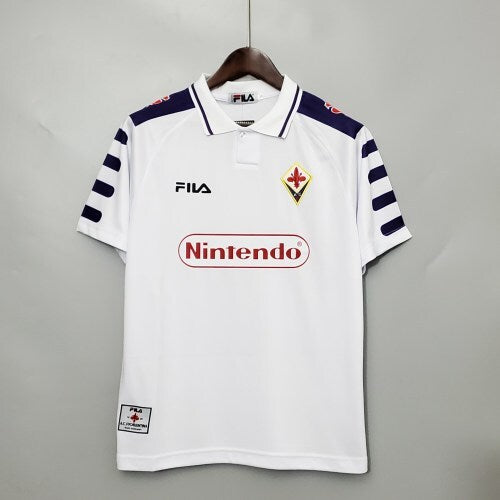 1990s Fiorentina Retro Football Shirt | White Purple Home