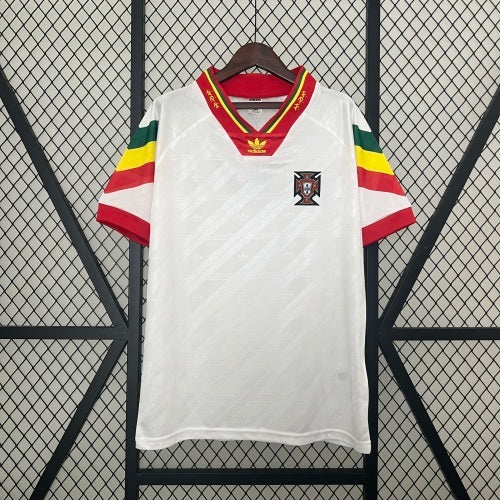 1990s Portugal Retro Football Shirt | White Red Home
