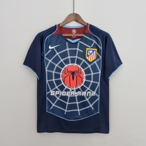 1990s Atletico Madrid Retro Football Shirt | Navy Red Home