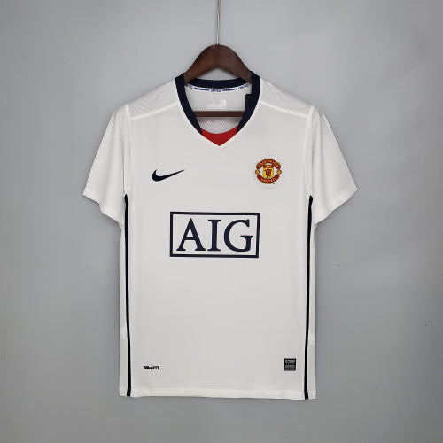 2000s Manchester United Retro Football Shirt | White Black Home