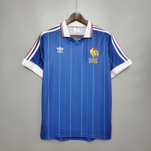 1980s France Retro Football Shirt | Blue White Home