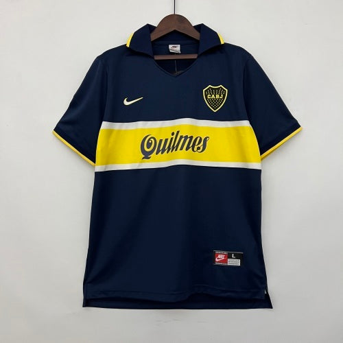 1990s Boca Juniors Retro Football Shirt | Navy Yellow Home