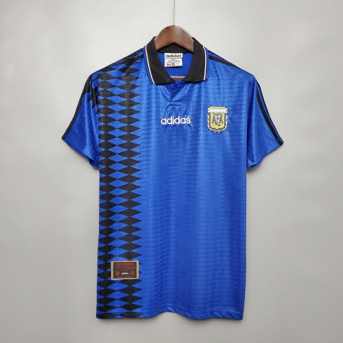 1990s Argentina Retro Football Shirt | Blue Black Home