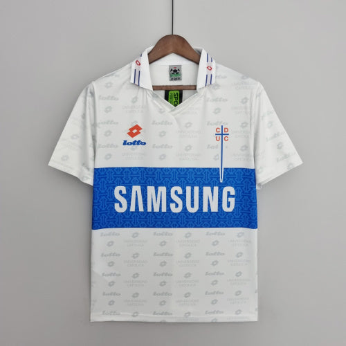 1990s Universidad Catolica Retro Football Shirt | White Blue Home