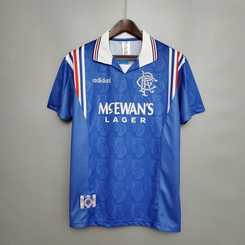 1990s Rangers Retro Football Shirt | Blue White Third