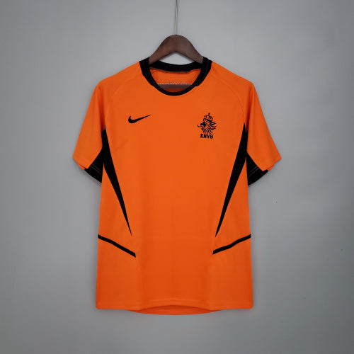 2000s Netherlands Retro Football Shirt | Orange Black Home