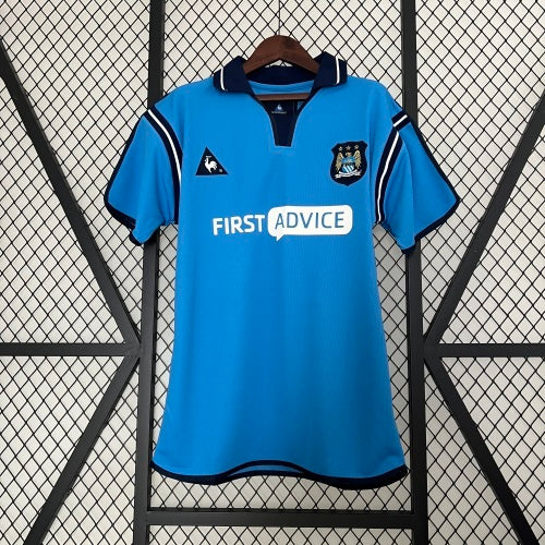 1990s Manchester City Retro Football Shirt | Sky Blue Navy Home