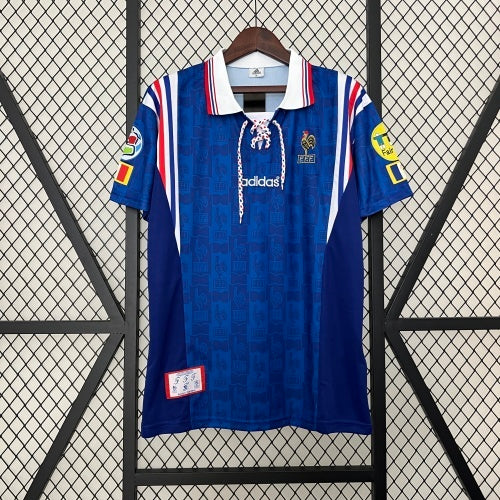 1990s France Retro Football Shirt | Blue White Home