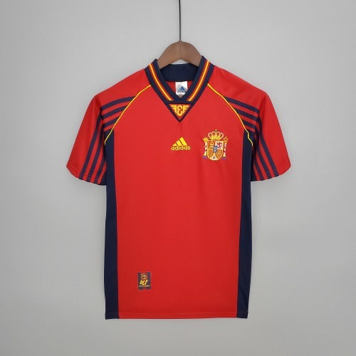 2000s Spain Retro Football Shirt | Red Navy Home
