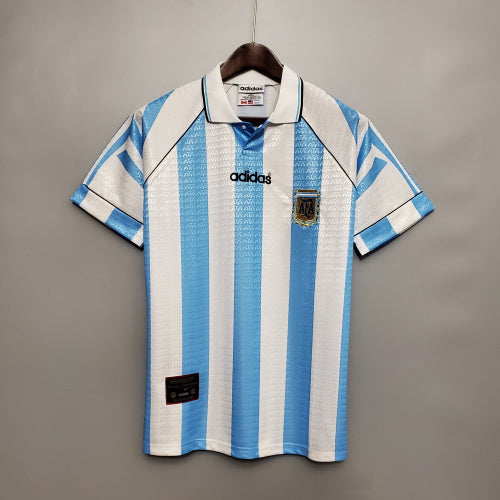 1990s Argentina Retro Football Shirt | Sky Blue White Home