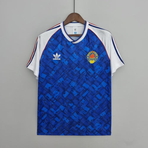 1990s Yugoslavia Retro Football Shirt | Blue White Home