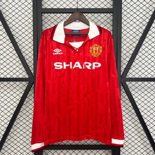 1990s Manchester United Retro Football Shirt | Red White Home