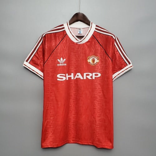 1990s Manchester United Retro Football Shirt | Red White Home