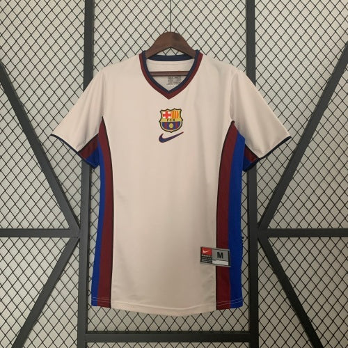 2000s Barcelona Retro Football Shirt | White Maroon Home