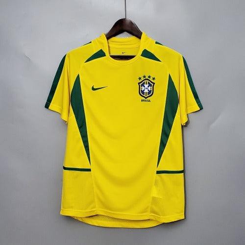 2000s Brasil Retro Football Shirt | Yellow Green Home