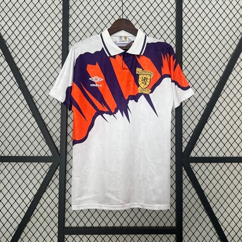 1990s Scotland Retro Football Shirt | White Purple Home