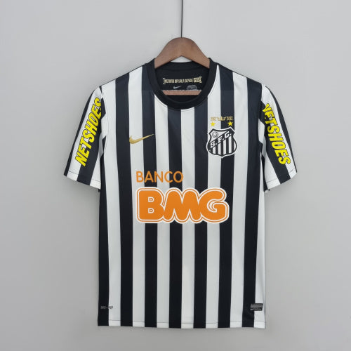 2020s Santos Retro Football Shirt | White Black Home